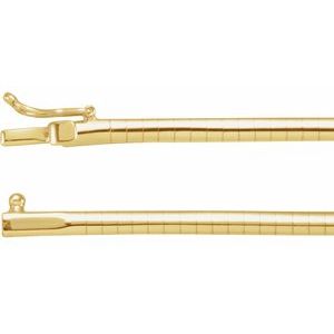 14K Yellow Gold 3 mm Omega 18" Chain