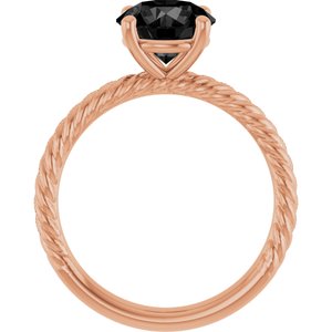 14K Rose Gold Natural Black Onyx Ring