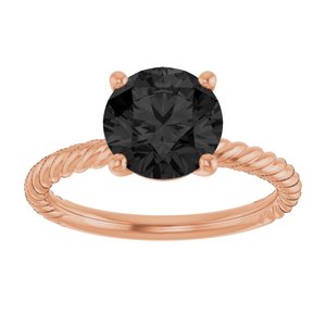 14K Rose Gold Natural Black Onyx Ring