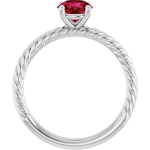 14K Rose Gold Lab-Grown Ruby Ring