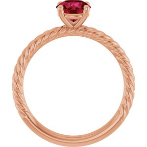 14K Rose Gold Lab-Grown Ruby Ring