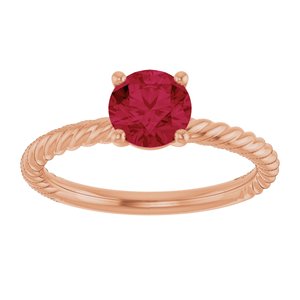 14K Rose Gold Lab-Grown Ruby Ring