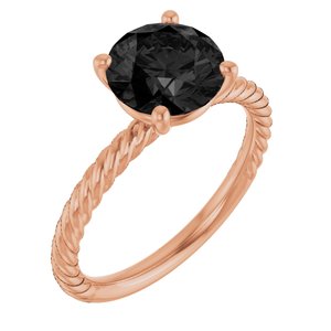 14K Rose Gold Natural Black Onyx Ring